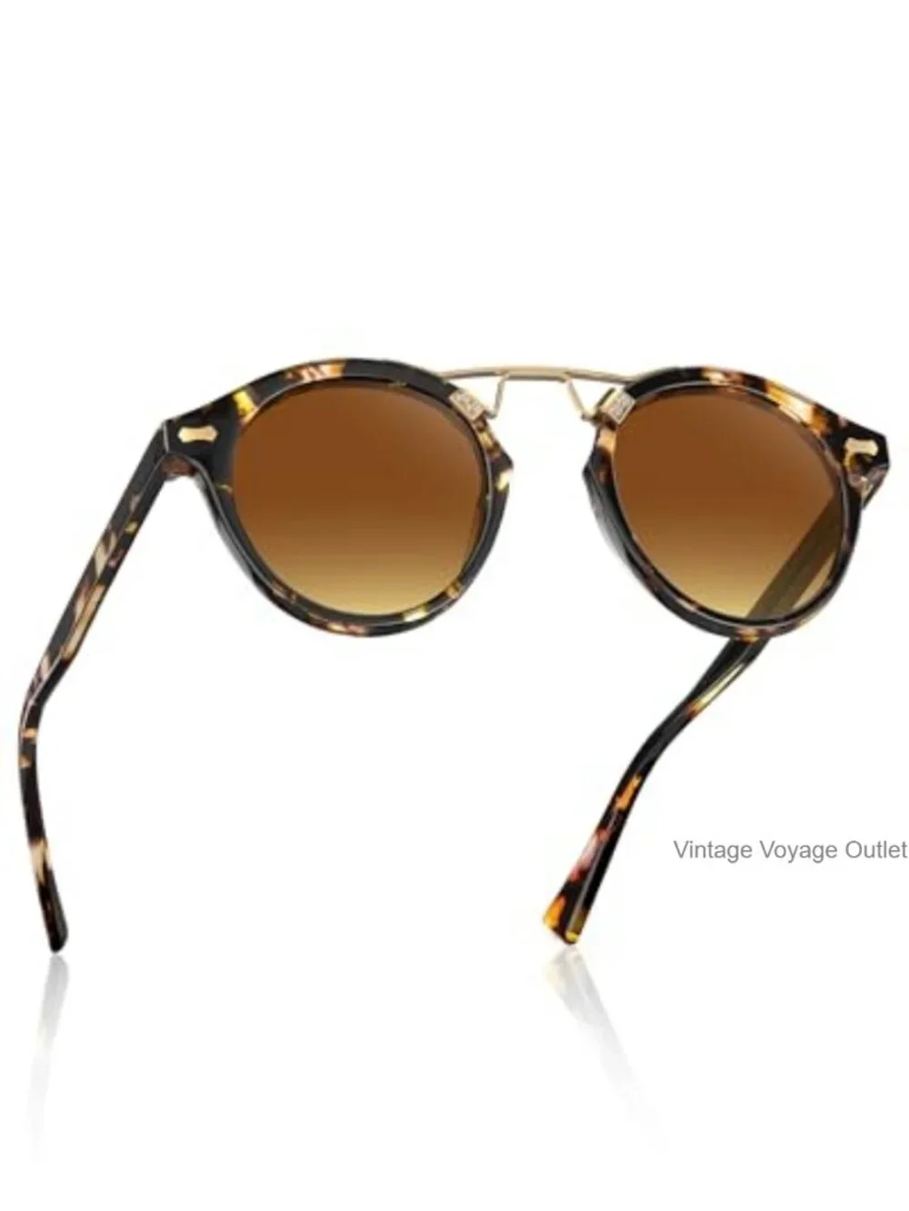 Round Retro Sunglasses for Women Polarized UV Protection TR90 Stainless Steel